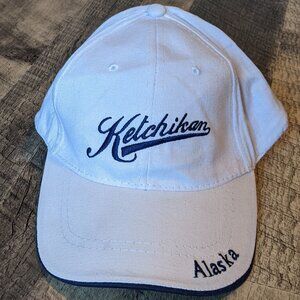 Ketchikan Alaska Hat White Blue Strapback Baseball Cap